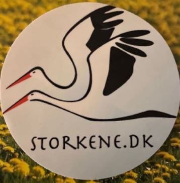 Klistermærke med Storkelogo